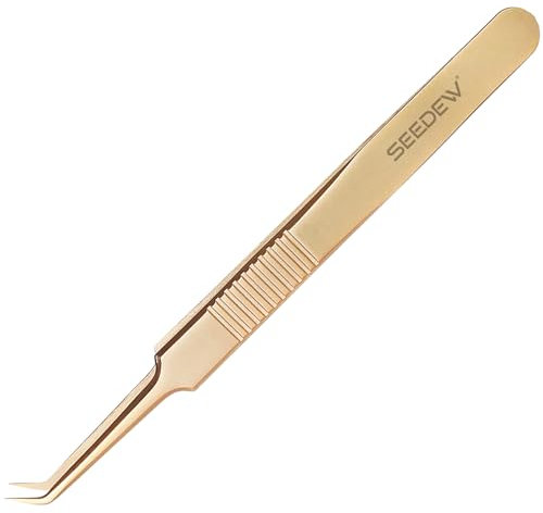 SEEDEW Pince à épiler pour extensions de cils en acier inoxydable Volume 45 Pince à épiler Isolation Professionnelle Fournitures de précision Outils d'application de faux cils pour Lash Tech, artiste