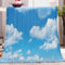 Kuscheldecke Sofa Decken 130 x 150cm Blauer Himmel und weiße Wolken Wohndecke Couchdecke Bettüberwurf Flauschige Weiche& Warme Sofaüberwurf Decke