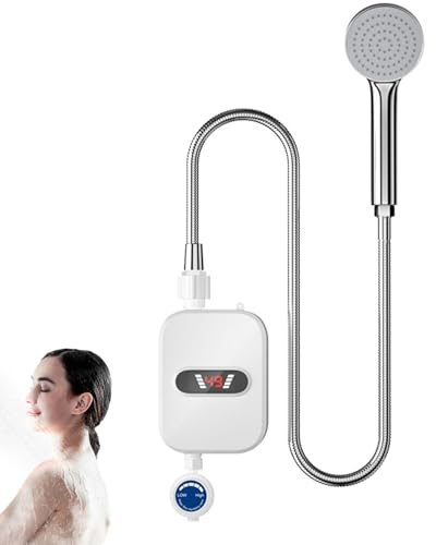 Calentador De Agua Electrico Instantaneo | Ducha Electrica | Calentador De Agua Eléctrico Con Pantalla LED De 3,5 Kw | Min-i Calentador de Agua Termostático, Resistente Al Agua 110V