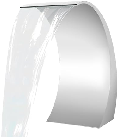 Pool Wasserfall Brunnen, 30x60cm Schwalldusche Edelstahl, Geeigneter Wasserdruck Innerhalb 2.5kg, für Gartenteiche, Hofteiche, Swimmingpools geeignet
