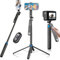 JE 180CM Selfie Stick Stativ & Handy Stativ Ständer, 360° Drehbare Selfie Stange mit Abnehmbarer Fernbedienung, Tripod für Smartphone, Camera mit iPhone/Samsung/Android-Schwarz