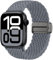 Maledan Neuestes Geflochten Armband Kompatibel mit Apple Watch Armband 40mm 41mm 38mm 42mm(Series 10), Solo Loop Nylon Magnetisch Band für iWatch Series 10 9 8 7 6 5 4 3 2 1 SE Ultra, Grau