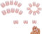 24 Pcs Stick on Nails,Nude Pink Square Short False Nails,Removable Gradient Pink French Tip False Nails,Ombre White Full Cover Press on Nails Short,for Women Girls Nail Art Accessories