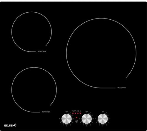 BELDEKO - Placa de inducción con 3 luces (5500 W, mando de 59 cm)