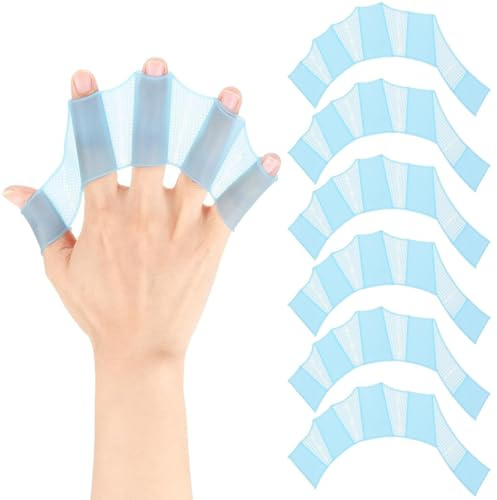 3 Paar Schwimmhäute für Kinder, Silikon Schwimmhandschuhe Größe S Blau, Hand Paddles für Schwimmtraining & Aquafitness, Ergonomische Handflossen Wasserhandschuhe für Kinder & Anfänger
