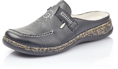 Rieker Damenschuhe Pantoletten Clogs Hausschuh Schwarz Freizeit, Schuhgröße:36 EU