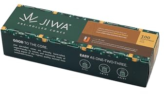 JIWA 100 Vorgedrehte naturbelassene Hülsen – 109 mm Konische Cones mit 26 mm Filter-Tip – Vorgerollte Joint-Papiere – Pre Rolled Papers – Mit Füllhilfsmittel