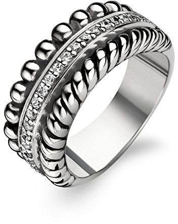 TI SENTO Milano Ring aus rhodiniertem Sterlingsilber - 1836ZI - Größe 54 (17,25mm)