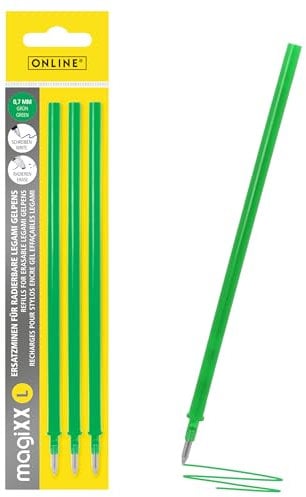 Online 3x radierbare Ersatzminen kompatibel mit Legami Gelstifte magiXX L I Grün 0,7mm Strichstärke I Ersatzmine für Gelschreiber radierbar I Nachfüllminen für Gel-Roller mit radierbarer Tinte