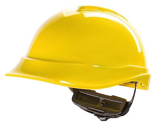 MSA V-Gard 200 Bauhelm - belüfteter, robuster Schutzhelm für den BAU und die Arbeit in Industrie & Handwerk - EN 397 - Gelb