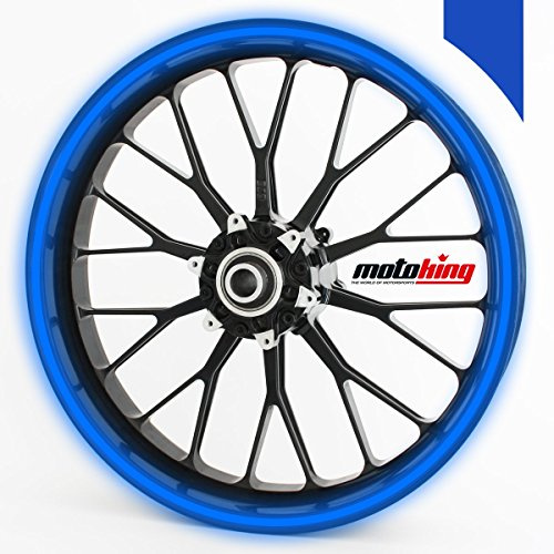 Motoking Felgenrandaufkleber 360° - passend für 19 Zoll Felgen für Motorrad, Auto & mehr - REFLEKTIEREND DUNKELBLAU