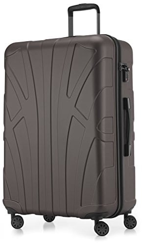 suitline - großer Hartschalen-Koffer Koffer Trolley Rollkoffer XL Reisekoffer, TSA, 76 cm, ca. 96-110 Liter, 100% ABS Matt, Titan