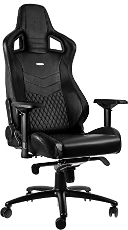 noblechairs Epic Chaise de Gaming - Chaise de Bureau - Cuir Véritable - Noir