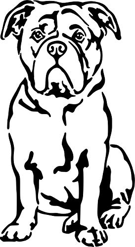 amberdog Continental Bulldogge Fensterfolie Autoaufkleber Art.Nr.AT0224 Aufkleber für Auto Wohnmobil Wohnwagen Autoaufkleber (20x15cm, weiß)