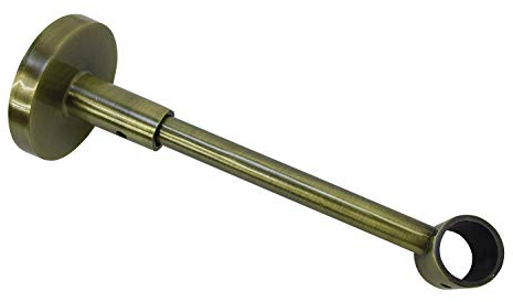 GARDINIA Träger für Gardinenstangen Ø 16 mm, Geschlossen, Serie Memphis, Metall, Messing-Antik