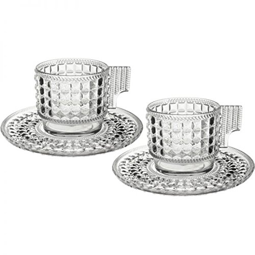 Set 2 tazzine con piattino Trasparente Baci Milano linea Zen
