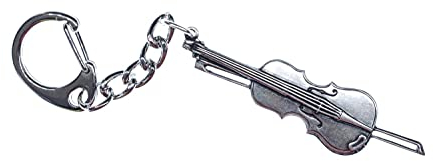 Miniblings Geige Schlüsselanhänger Musik Violine silber - Handmade Modeschmuck I I Anhänger Schlüsselring Schlüsselband Keyring