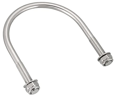 sourcing map 10 Stück U-Bolzen Bügelbolzen Bügelschrauben 2,36 (60mm) Innenbreite 80mm Länge M6 304 Edelstahl mit Muttern Unterlegscheiben