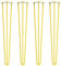 4 x Hairpin Legs from DT IRONCRAFT - 71cm 3 Rod / 10mm, Yellow Colour with Floor Protector Feet & Screws - Standard Desk, Dining Table Legs