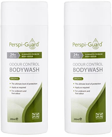 Perspi-Guard Odour Control Antibacterial Body Wash for Men & Women, Anti Bacterial Shower Gel Targets Body Odour for Lasting Protection, 200ml, 2-Pack