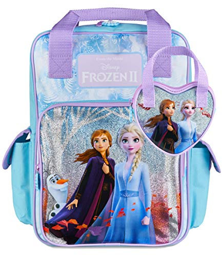 Disney® Offizieller Frozen-Rucksack für Mädchen mit Elsa und Anna und passender Mädchenhandtasche, Schulrucksäcke und Taschen für Mädchen | Frozen Großer Kinderrucksack, blau, Rucksäcke