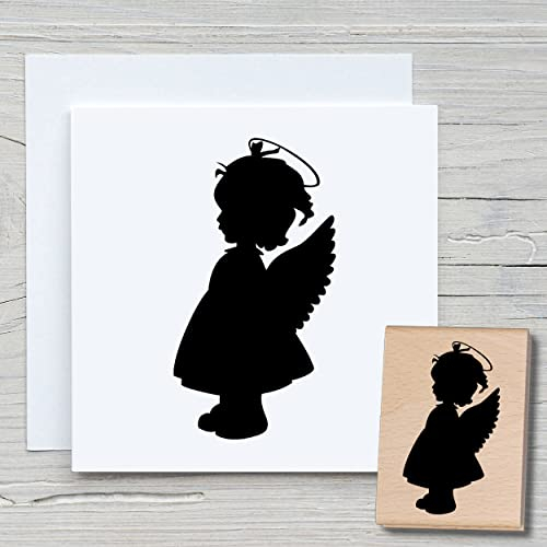 NEWSTAMPS Stempel Engel Mädel Motivstempel aus Holz & Gummi zum Karten und Geschenke basteln, Holzstempel für Weihnachten, Weihnachtskarte, Advent, Scrapbook, Textilstempel, Deko, Freunde
