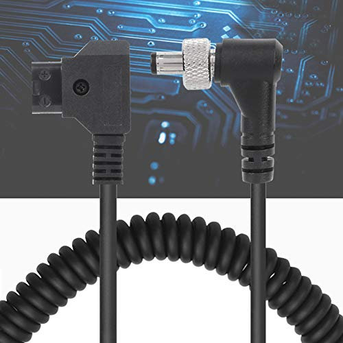 Dtap Cable, Akozon D-tap to DC Power Cable D-Tap to Locking DC Monitor Power Cable D Tap to DC Right Angle Coiled Power Cable Spring Power Wire with Lock