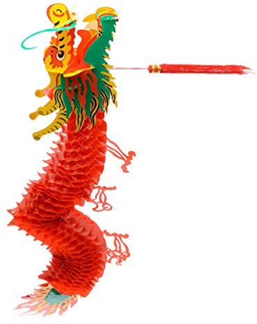 Holibanna Lanterne Chinoise Dragon Rouge en Plastique pour DéCoration du Nouvel an Chinois Suspensions Artisanales pour Fête du Printemps Et Ambiance Festive