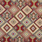Kt KILOtela - Polsterstoff, Möbelstoff, Jacquard Gobelin, Dekostoff, Modische Accessoires, Tischdecke, Vorhang, 100 cm Länge x 280 cm Breite, Ethnische Rauten, Granat, Blau, Orange - 1 Meter