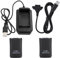 Cotchear Double 4800mAh Rechargeable Battery Pack + USB Charger Cable Pack + Charging Base for Xbox 360 Controller - Black
