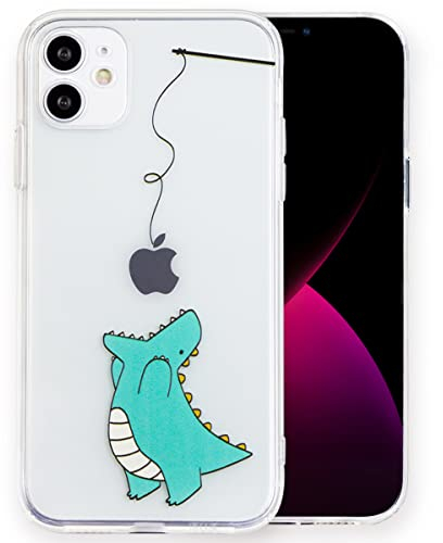 INLOYGEM Case for iPhone 11, Clear Shockproof Soft TPU Bumper Cover with Dinosaur Pattern, Slim Thin Transparent Phone Case for Apple iPhone 11-Dinosaur