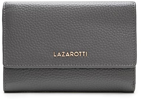 Lazarotti Bologna große Leder Damen-Geldbörse | großes Reißverschlussfach, 15 Kartenfächer, RFID-Schutz | 14 x 10 x 3,5 cm (2 Breiten einstellbar)