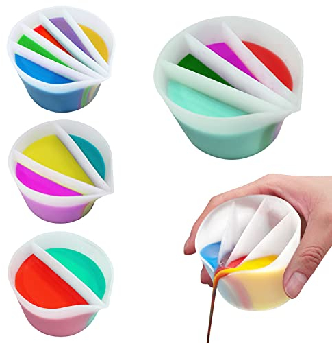 Coupelle fendue en silicone pour verser la peinture en résine Outil séparateurs de versement de peinture Réutilisable