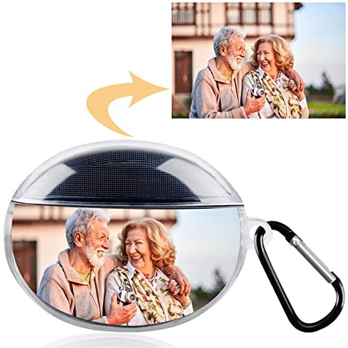 CXKJ Trasparente Personalizzata Custodia per Huawei Freebuds 4i,con la Tua Foto,Immagine o Scritta Cover,Silicone Sottile Cover Case,per Freebuds 4i Cover Personalizzata