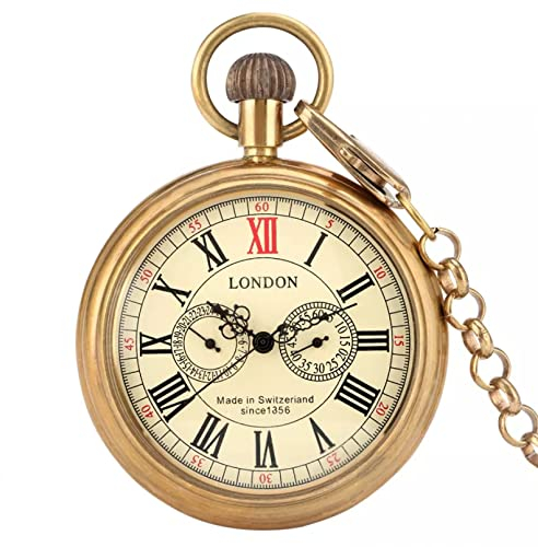 Taschenuhr Royal London 1856's Retro Mechanische Taschen- & Taschenuhren Retro Handaufzug Skeleton Herren Taschenuhr Kette