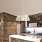 damastoreitalia Lampadario da soffitto a sospensione con attacco E27 (lampadina non inclusa) moderno con paralume traforato (Bianco) (A37)