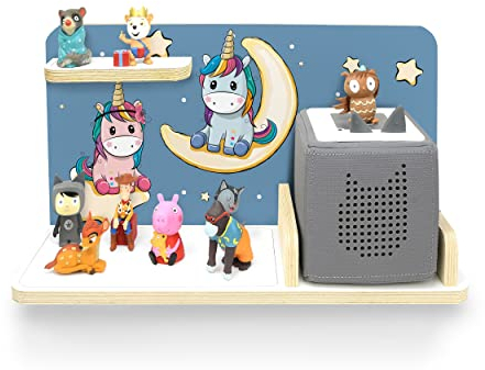 stadtecken® Kinder Regal für Musikbox I Motiv Pony Cool, klein I Geeignet für die Toniebox und ca. 25 Tonies I Geschenkidee I Hörspiel I zum Aufhängen oder Aufstellen (Nachteule, klein)