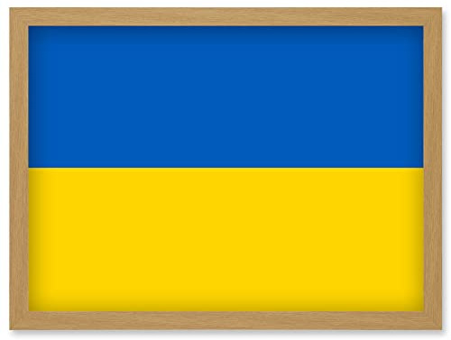 Artery8 Ukraine National Flag Patriotic Vexillology World Flags Country Region Poster Artwork Framed Wall Art Print A4