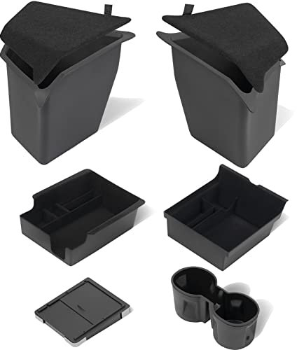 CYBERBEANS Trunk Storage Bins For Tesla Model Y,Center Console And Armrest Organizer Tray,Cup Holder,Waterproof Odorless Side Storage Box 2023 2024 2025 Accessories(7 Seater)