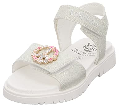 Lelli Kelly Sandale - Peace - Weiß Glitter Leder 29 EU