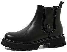 QUEEN HELENA Stivali Bassi Stivaletti Chelsea Donna X29-53 (Nero, Sistema Taglie Calzature EU, Adulto, Donna, Numero, Media, 39)