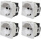 4 Pezzi Presa Schuko 2P+T 16A 250V ANMECS Compatibile Con Matix (Presa Schuko 3001M, 4)
