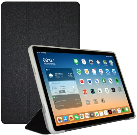 AKNICI Custodia Cover per TECLAST M50Pro/TECLAST M50HD/TECLAST M50 Tablet 10.1 Pollici, Custodia PU Pelle Ultra Sottile Leggero in Tri-Fold con Auto Svegliati/Sonno Retro in Morbido TPU, Nero