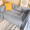 ANAZOZ Sofa Decken Bezug 2 Sitzer, Sofa Überwurfdecke Chenille Einfarbig Hellblau mit Spruch Couch Überzug 180x230