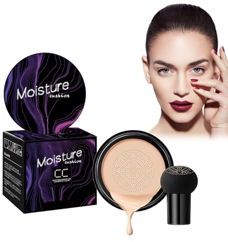 CC Creme, Pilzkopf Luftkissen Flüssige Grundierung, BB Creme Concealer Abdeckung, Make up Concealer für Gesicht und Hals, Primer Langlebig und Perfekte Abdeckung, Air Cushion Foundation (Weiß)