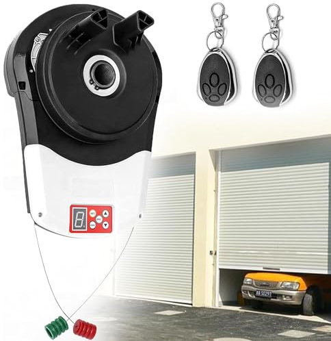 Ouvre-Porte Garage Automatique Avec 2 Télécommandes, Puissant Ouvre-Porte Garage Avec 2 Télécommandes – Idéal Pour Entrepôt, Magasin – Moteur Volet Roulant 24 V Dc Ouvre-Porte À Enroulement