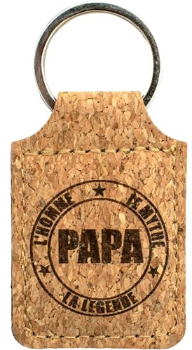 ERNESTINE - Porte-clés papa cadeau anniversaire fête - cadeau papa liège - cadeau homme père anniversaire - cadeau fête des pères - annonce grossesse papa bébé - porte clefs papa personnalisé original