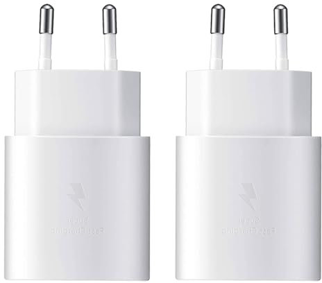 (2er Pack) 25W USB C Ladegerät für Samsung Galaxy A55 A54 A53 A52s A42 A35 A34 A33 A23 A15 A14 A13 A05s A04s S24 S23 S22 S21 S20 Ultra Plus FE, Z Fold 6/7, Z Flip 7/6, USB C Schnellladegerät Netzteil