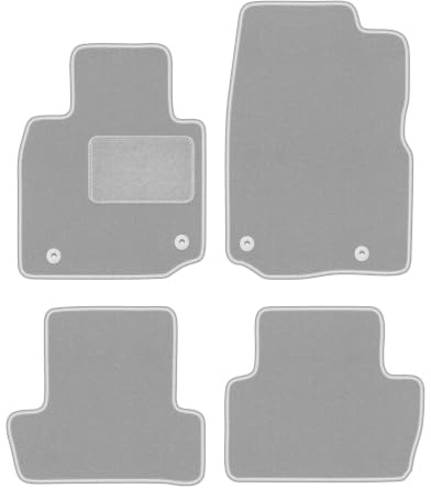 Velours-Fußmatten passend für Mazda MX-30 2020-, Grau, OSLO, passgenau | passend für Crossover; Velours-Teppich (Polypropylen), ca. 6,5 mm; rutschfest, runde Befestigungen (Typ VLV)