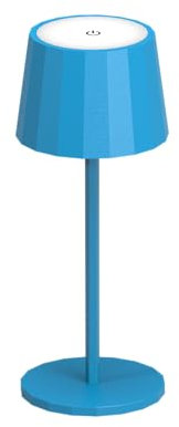Wilmà Mini Lampada da Tavolo Senza Fili LED Ricaricabile Touch Control Waterproof Impermeabile IP54, Altezza 20 cm Base Anti Ribaltamento, 1000mAh 120 Lumen (Azzurro)